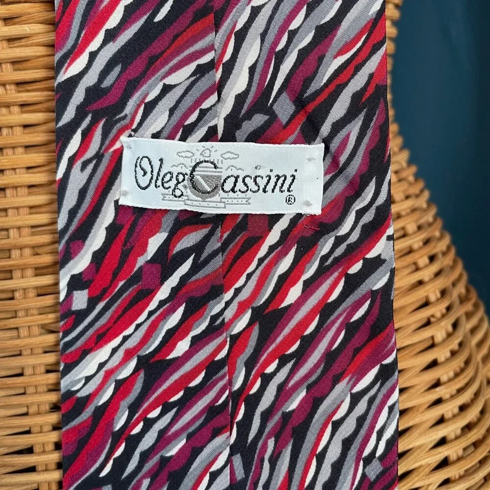 Oleg Cassini Silk Neck Tie - Multi Colored